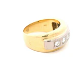 Anillo Cintillo De Dos Oros 18K Con 7 Diamantes Naturales