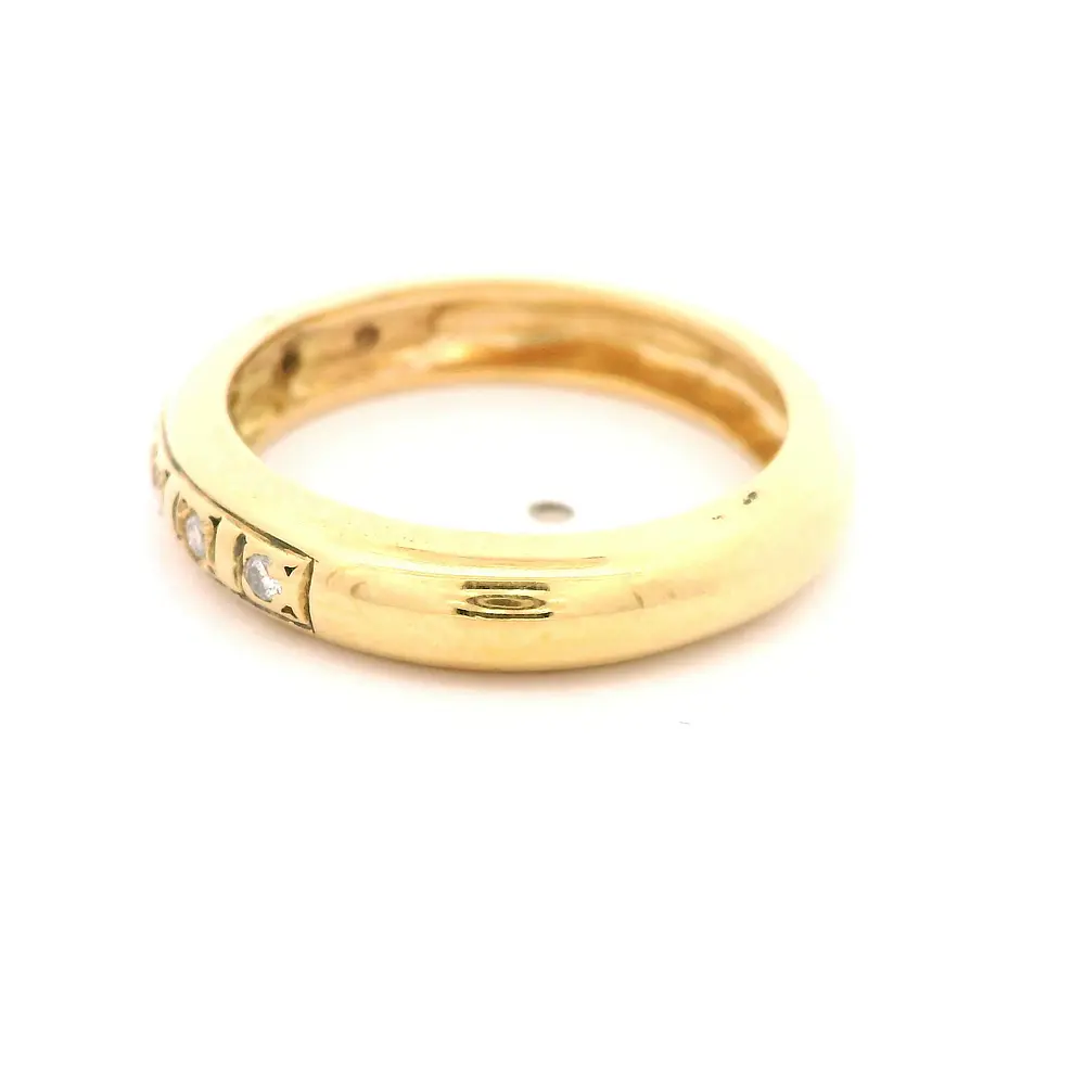 Anillo Cintillo De Oro 18K Con 7 Diamantes