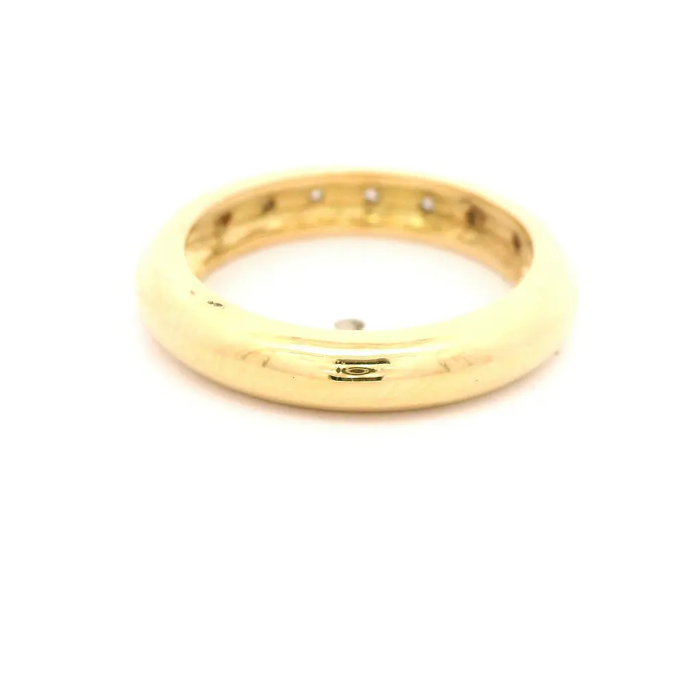 Anillo Cintillo De Oro 18K Con 7 Diamantes