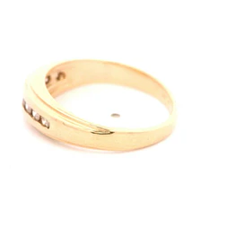 Anillo Cintillo De Oro 14K Con 8 Diamantes
