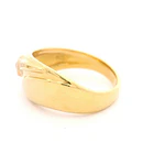 Anillo Semibombé De Oro 18K Con Diamante Cojín