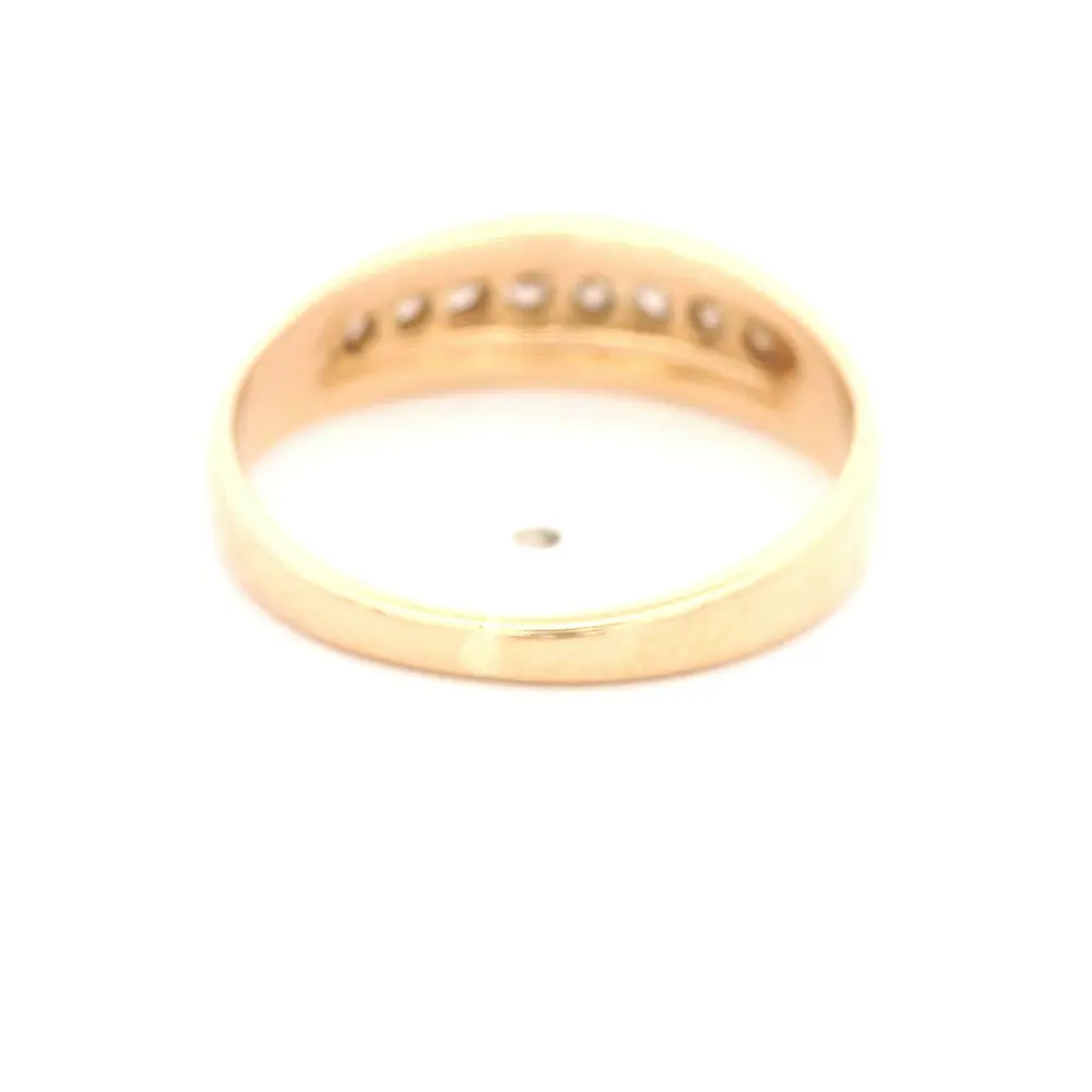 Anillo Cintillo De Oro 14K Con 8 Diamantes