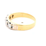 Anillo Cintillo De Dos Oros 18K Con 5 Diamantes Naturales