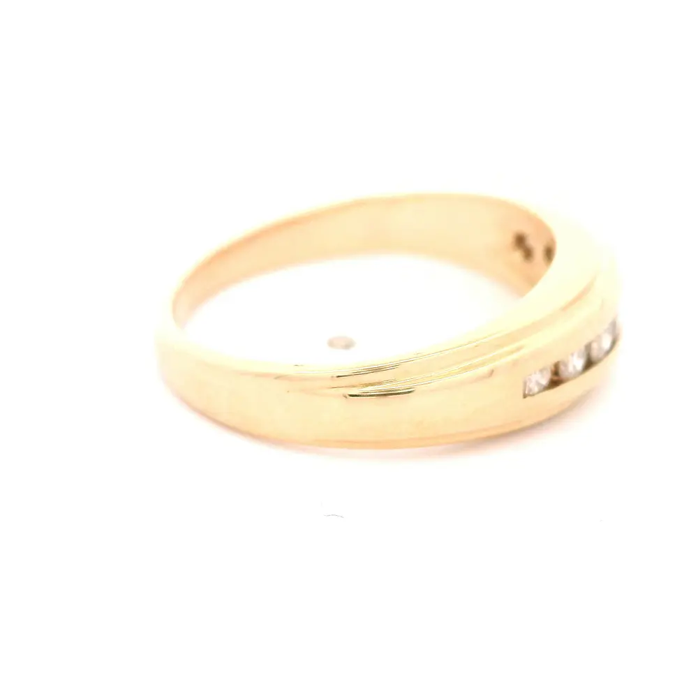 Anillo Cintillo De Oro 14K Con 8 Diamantes
