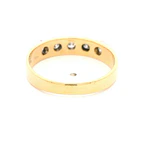 Anillo Cintillo De Dos Oros 18K Con 5 Diamantes Naturales