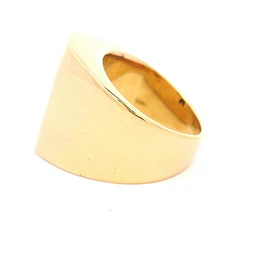 Anillo Sello De Dos Oros 18K Con 4 Diamantes Naturales