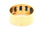 Anillo Bombé De Oro 18K Con Diamantes y Piedras Azules