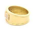 Anillo Tuerca De Oro 18K Con Zafiro y 8 Diamantes
