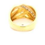Anillo Bombé De Oro 18K Con 8 Diamantes