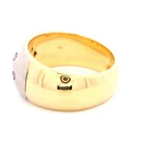 Anillo Bombé De Dos Oros 18K Con 7 Diamantes