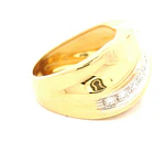 Anillo Bombé De Oro 18K Con 8 Diamantes