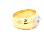 Anillo Bombé De Dos Oros 18K Con 7 Diamantes