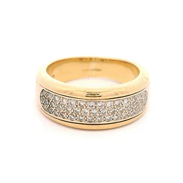 Anillo Semibombé De Oro 18K Con 43 Diamantes Naturales