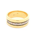Anillo Cintillo De Oro 18K Con 9 Diamantes
