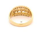Anillo Bombé Rombos De Oro 18K Con 23 Diamantes Naturales