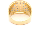 Anillo Bombé De Oro 18K Con Diamantes y Zafiros