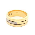 Anillo Cintillo De Oro 18K Con 9 Diamantes