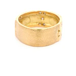 Anillo Tuerca Mateado De Oro 18K Con 15 Diamantes