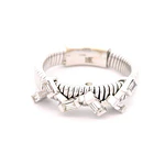 Anillo Cintillo De Oro Blanco 18K Con 6 Diamantes Baguette