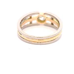 Anillo Punto de Luz Calado De Dos Oros 18K Con Diamante