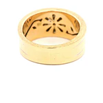 Anillo Semibombé De Dos Oros 18K Con 18 Diamantes Naturales