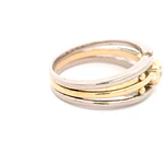 Anillo Punto de Luz Calado De Dos Oros 18K Con Diamante