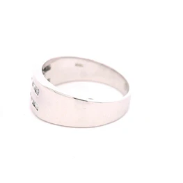 Anillo Doble Cintillo De Oro Blanco 18K Con 14 Diamantes