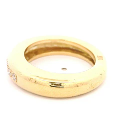 Anillo Cintillo Bombé De Oro 18K Con 8 Diamantes Naturales