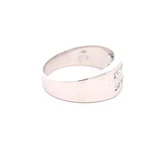 Anillo Doble Cintillo De Oro Blanco 18K Con 14 Diamantes