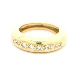 Anillo Cintillo Bombé De Oro 18K Con 8 Diamantes Naturales