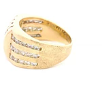 Anillo Semibombé Mateado De Oro 14K Con 54 Diamantes Naturales
