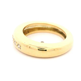 Anillo Cintillo Bombé De Oro 18K Con 8 Diamantes Naturales