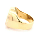 Anillo Sello Ovalado De Dos Oros 18K Con 13 Diamantes Naturales
