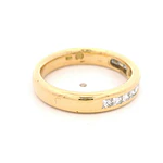 Anillo Cintillo De Oro 18K Con 12 Diamantes Princess