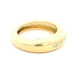 Anillo Cintillo Bombé De Oro 18K Con 8 Diamantes Naturales