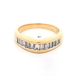 Anillo Cintillo De Oro 18K Con 12 Diamantes Baguette
