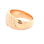 Anillo Bombé De Dos Oros 18K Con 3 Diamantes
