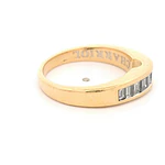 Anillo Cintillo De Oro 18K Con 12 Diamantes Baguette