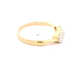Anillo Cintillo De Dos Oros 18K Con 3 Diamantes Corte Antiguo