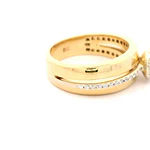 Anillo Semibombé Calado De Oro 18K Con 58 Diamantes