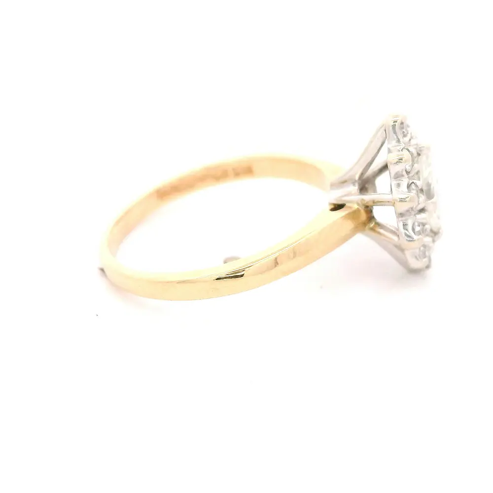 Anillo Lady Di De Oro 14K Con 11 Diamantes