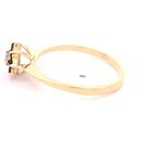 Anillo Flor De Oro 18K Con Diamante y Piedras Azules