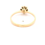Anillo Flor De Oro 18K Con Diamante y Piedras Azules