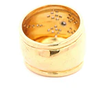 Anillo Bombé Flor Trébol De Dos Oros 18K Con 39 Diamantes