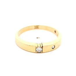 Anillo Tuerca De Oro 18K Con 2 Diamantes Naturales