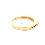 Anillo Solitario Calado De Oro 18K Con Diamante Natural