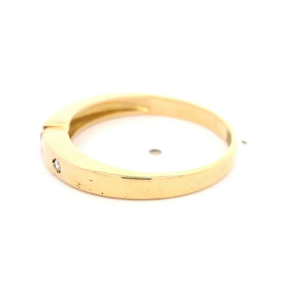 Anillo Tuerca De Oro 18K Con 2 Diamantes Naturales