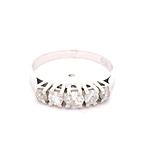 Anillo Cintillo De Oro Blanco 18K Con 5 Diamantes
