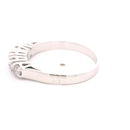 Anillo Cintillo De Oro Blanco 18K Con 5 Diamantes