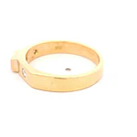 Anillo Tresillo De Oro 18K Con Diamantes y Piedra Azul